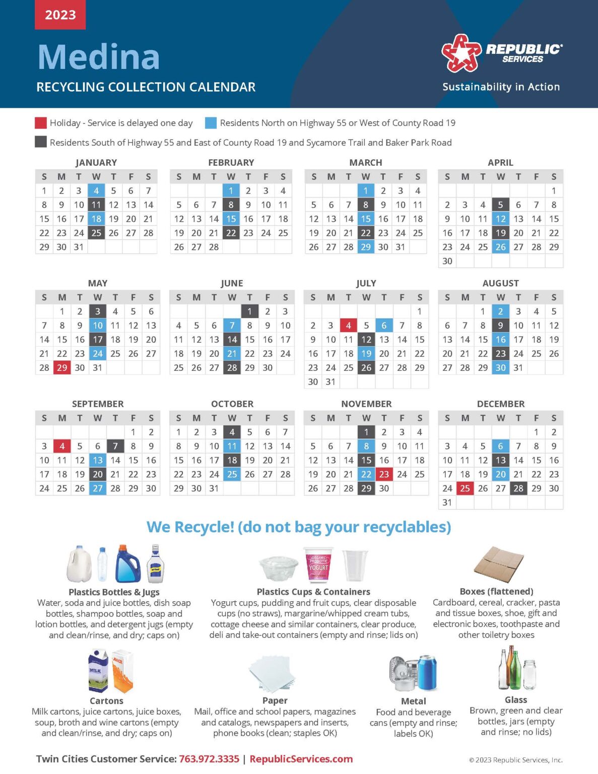 2023 Recycling Calendar